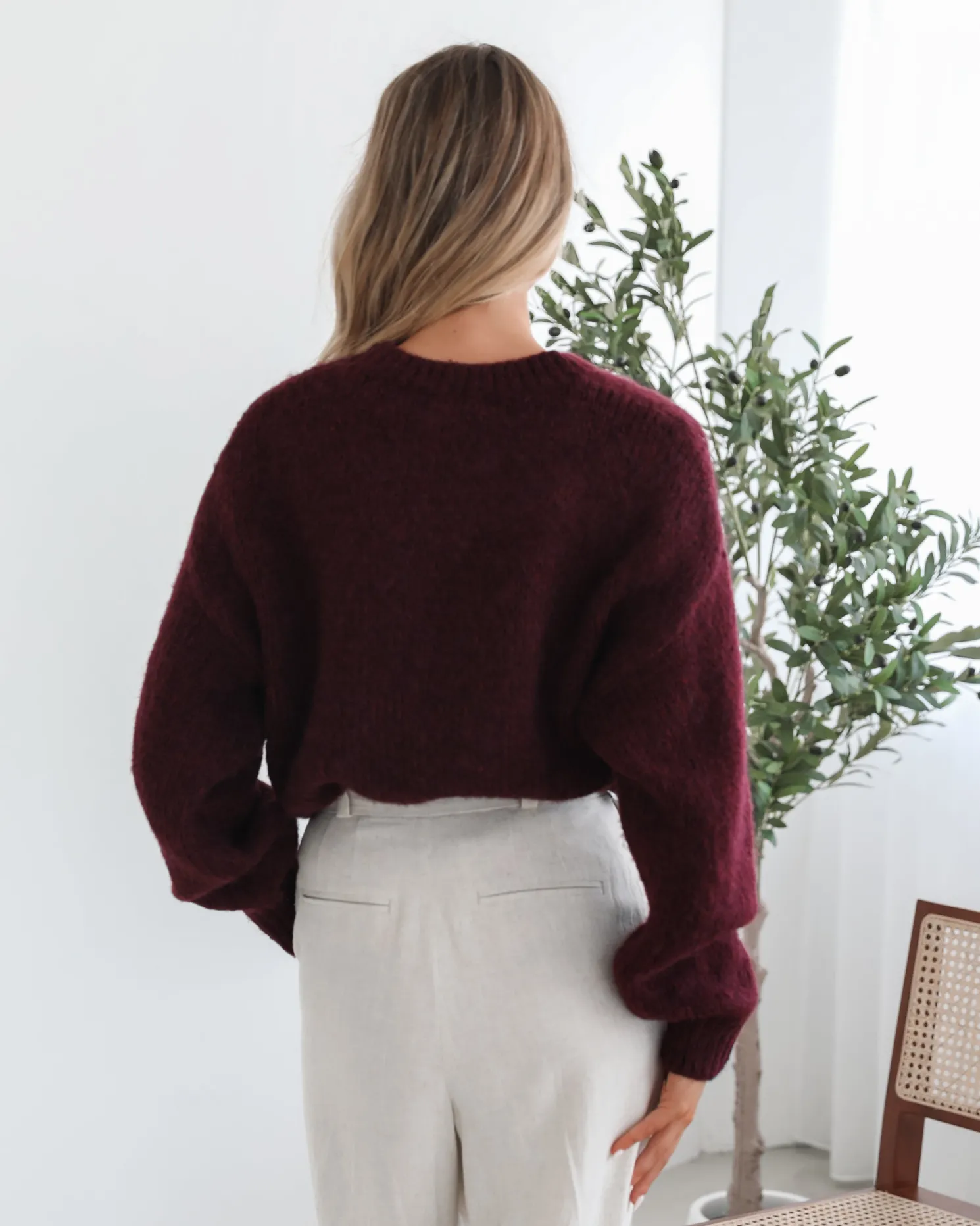 Adelaine Knit - Wine Print
