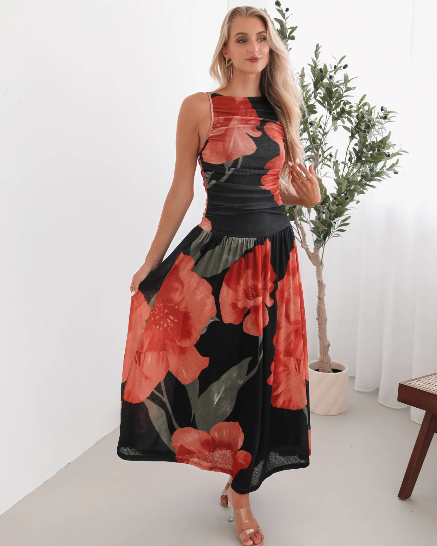 Balayage Dress - Black Floral