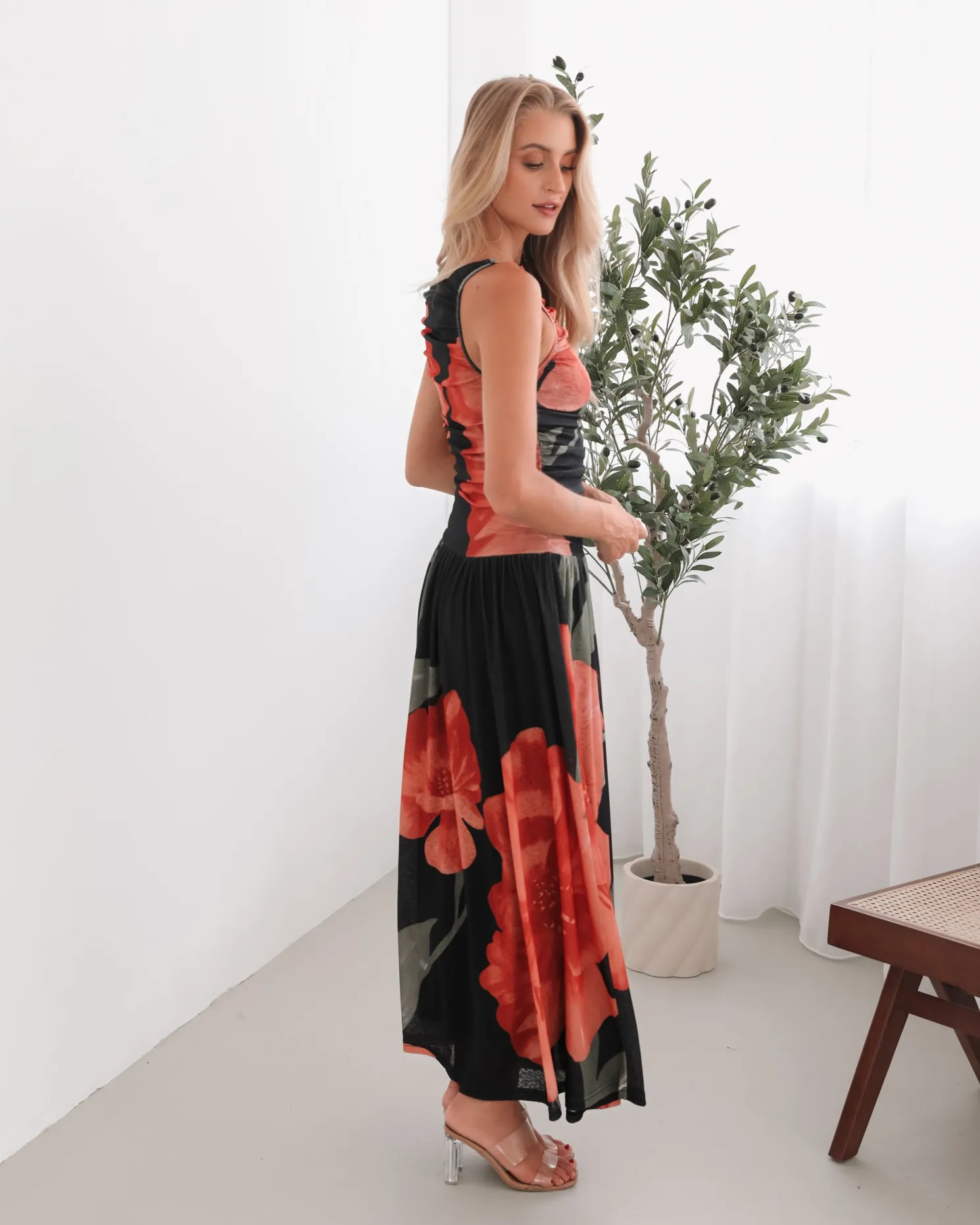 Balayage Dress - Black Floral