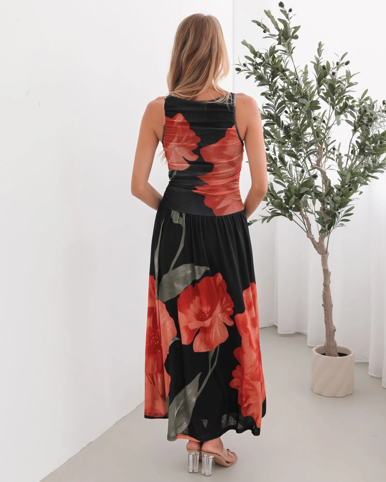 Balayage Dress - Black Floral