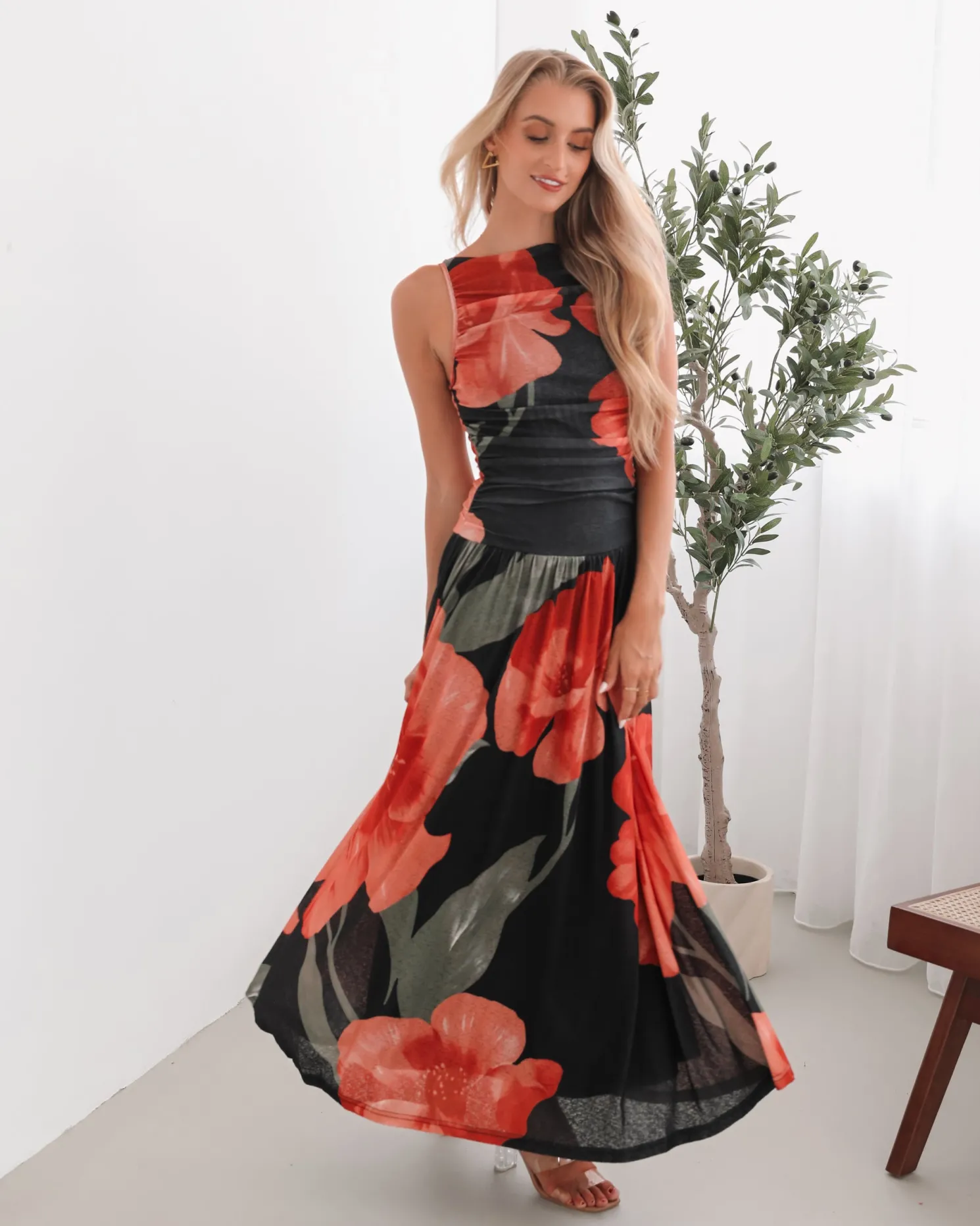 Balayage Dress - Black Floral