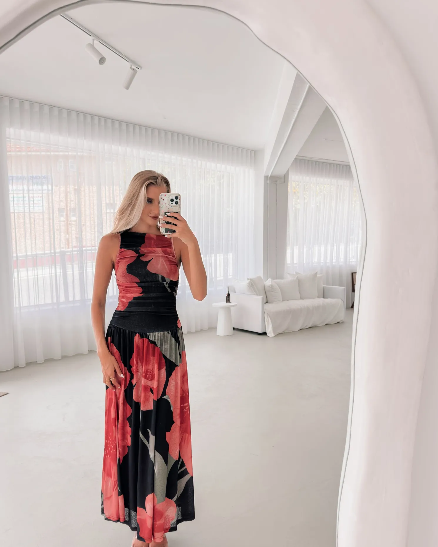 Balayage Dress - Black Floral