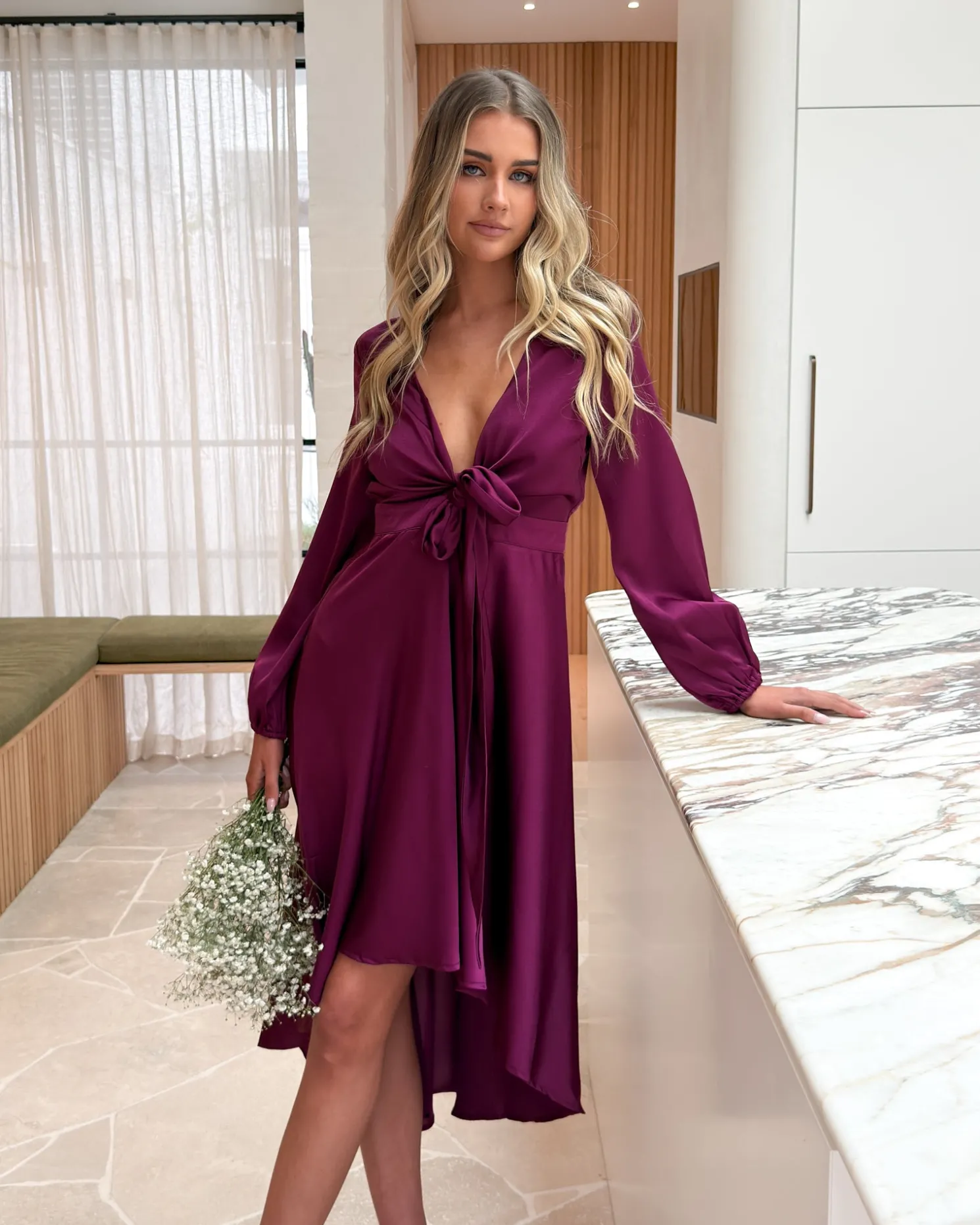 Bryleigh Dress - Bordeaux