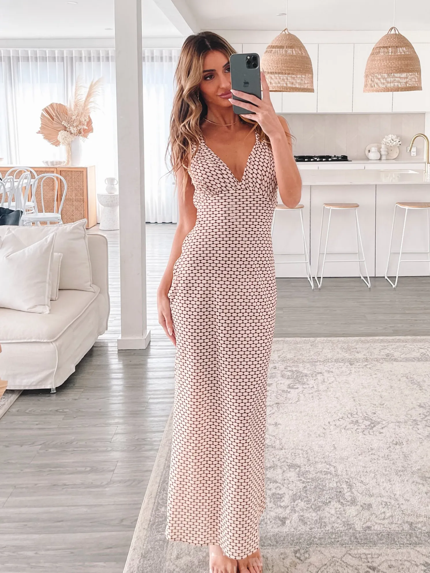 Charlette Dress - Brown Print