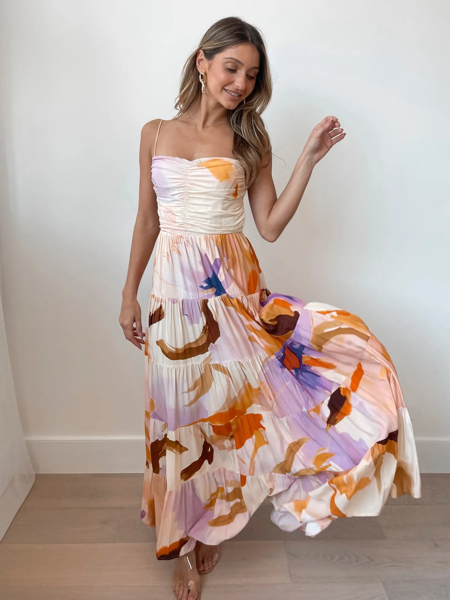 Daliah Dress - Peach Print