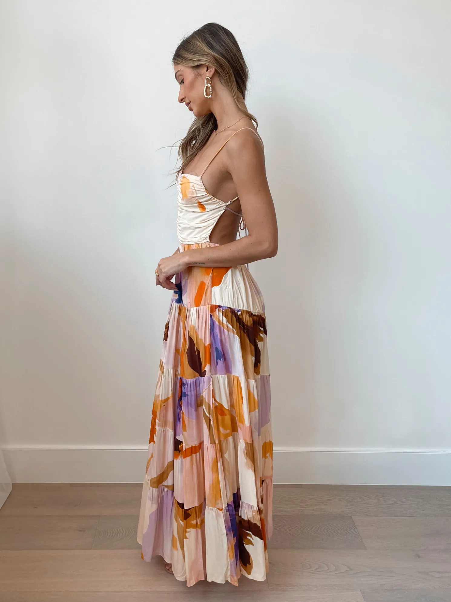 Daliah Dress - Peach Print