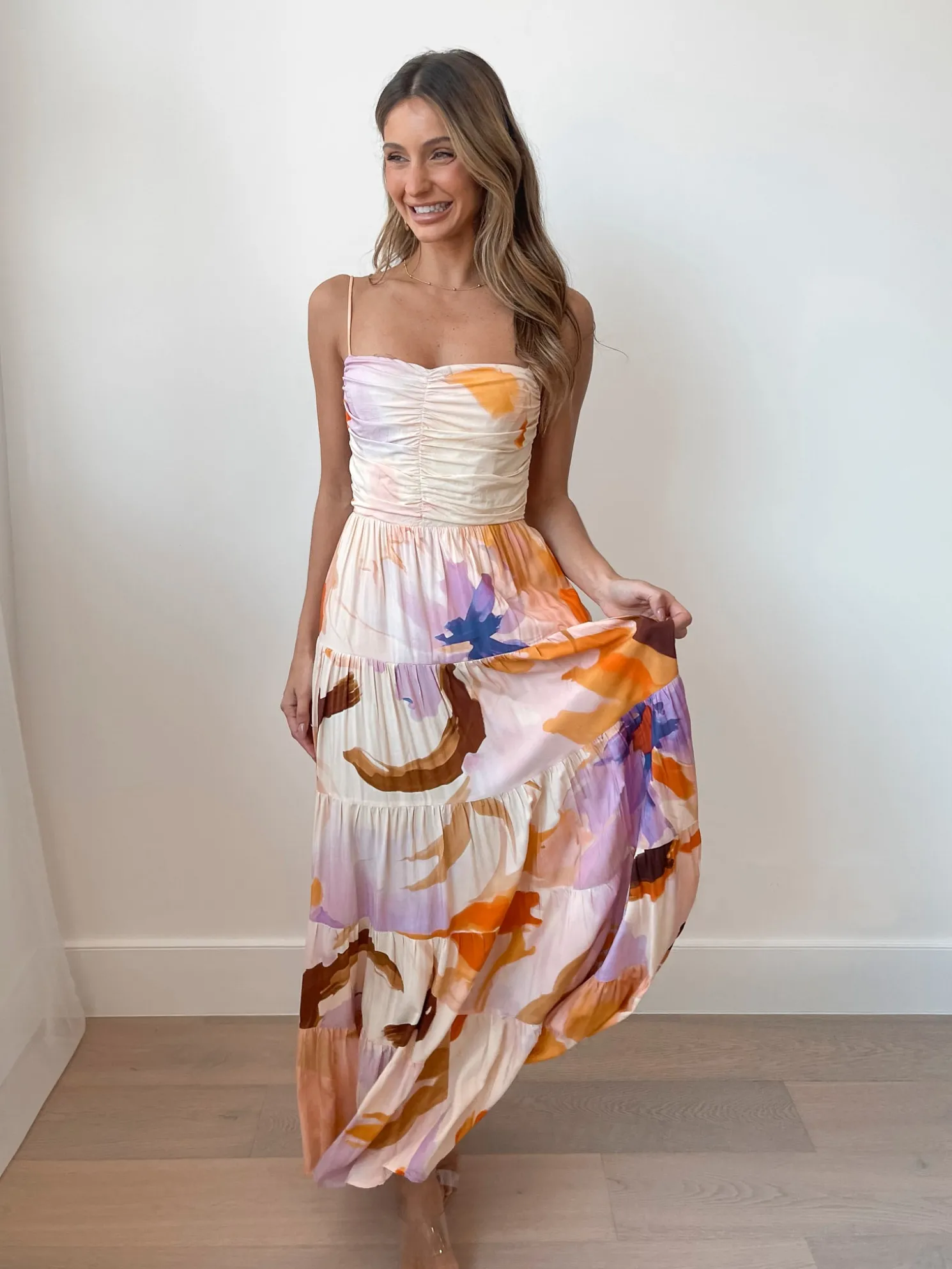 Daliah Dress - Peach Print