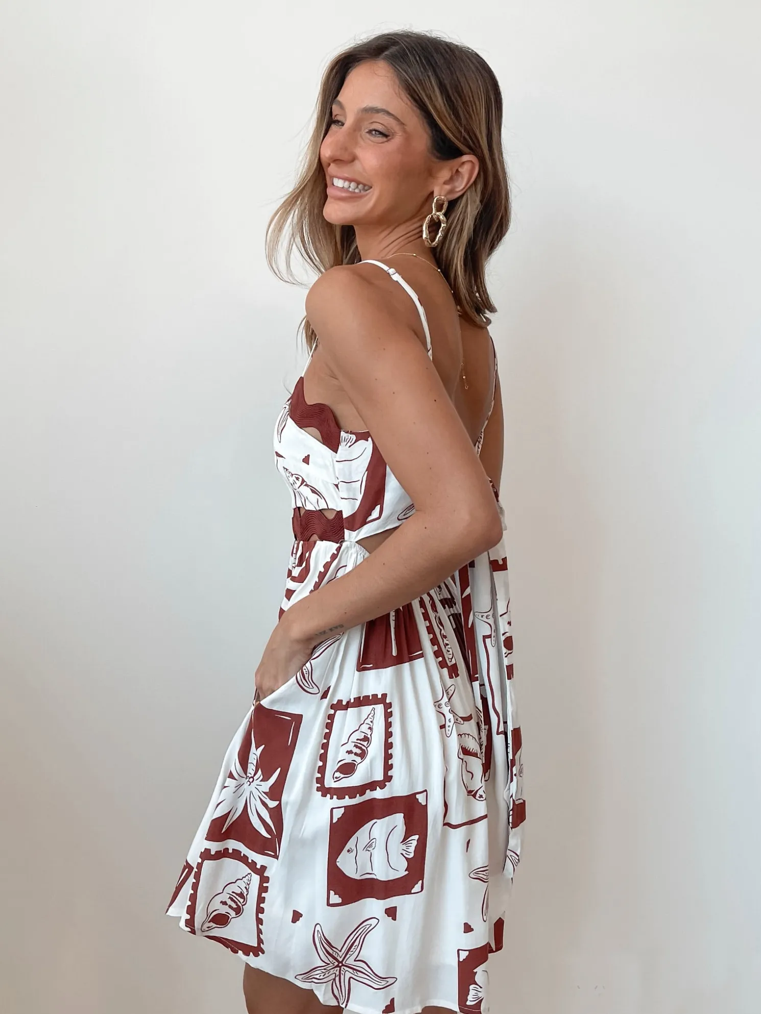 Dorienne Dress - Brown Print