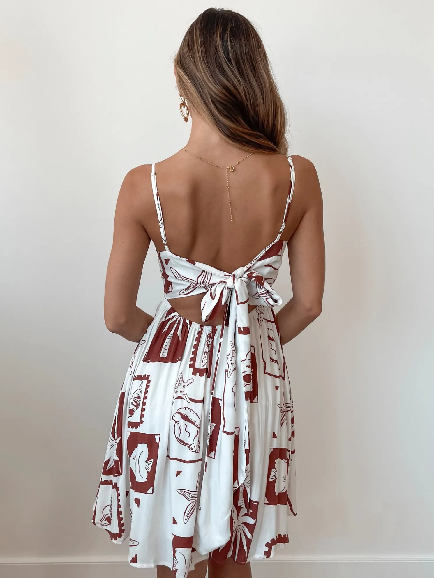 Dorienne Dress - Brown Print