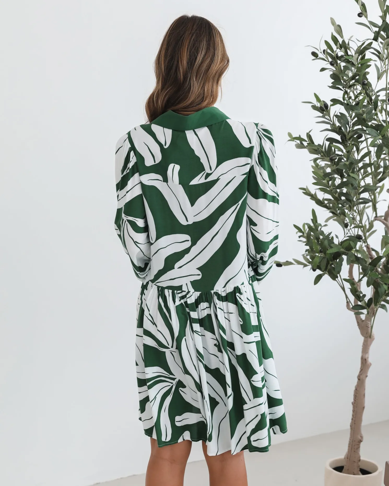 Eilynne Dress - Green Print