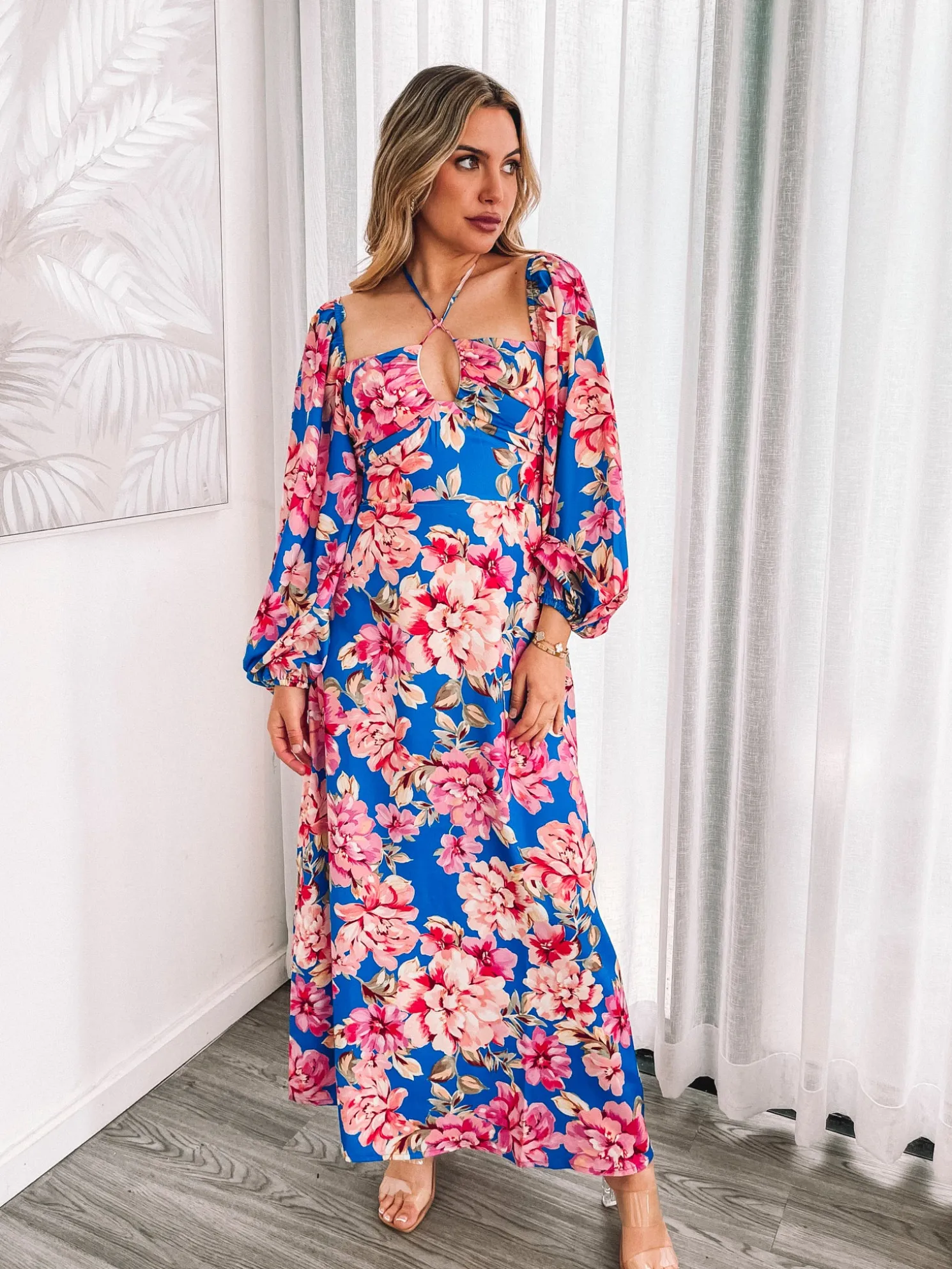 Ezmeralda Dress - Cobalt Blossom