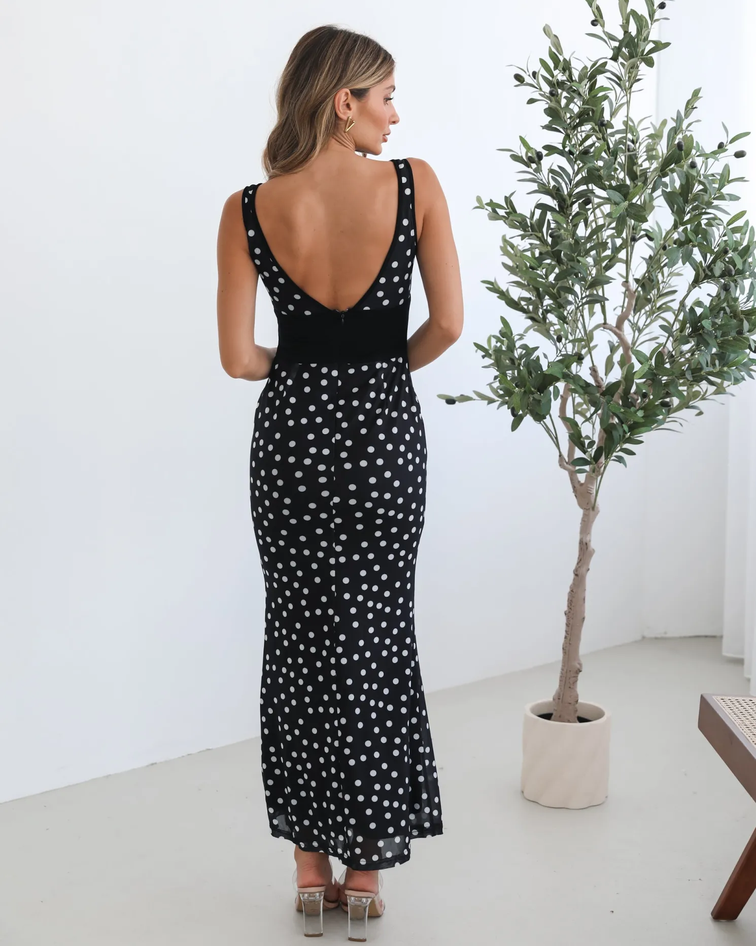 Fabrienne Dress - Navy Spot