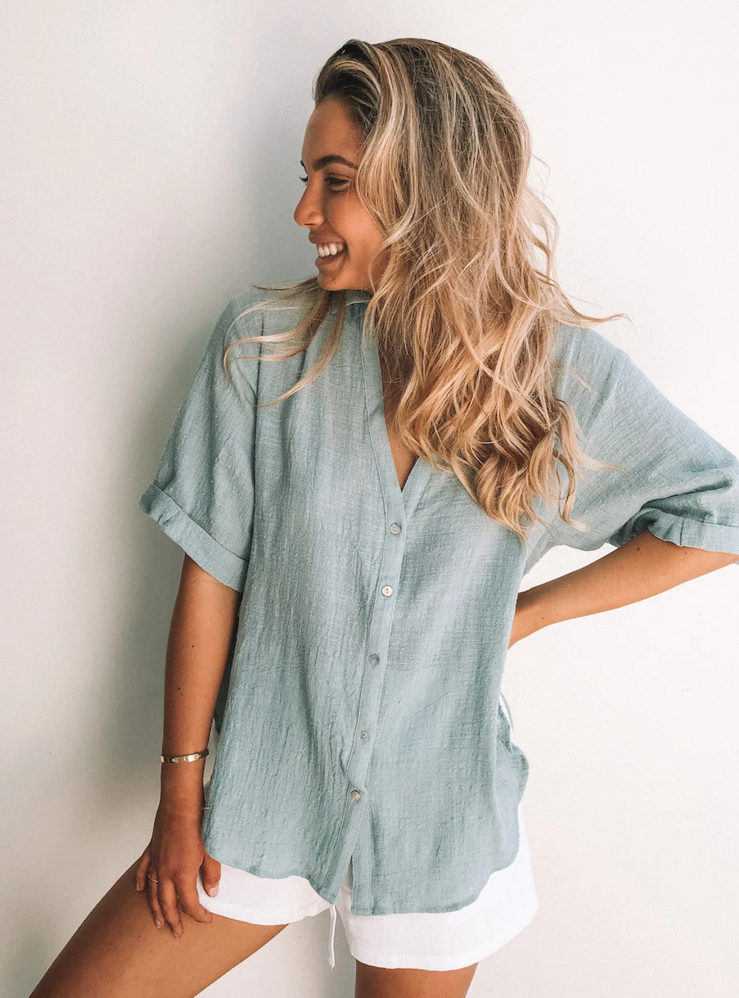 Fraise Top - Faded Teal