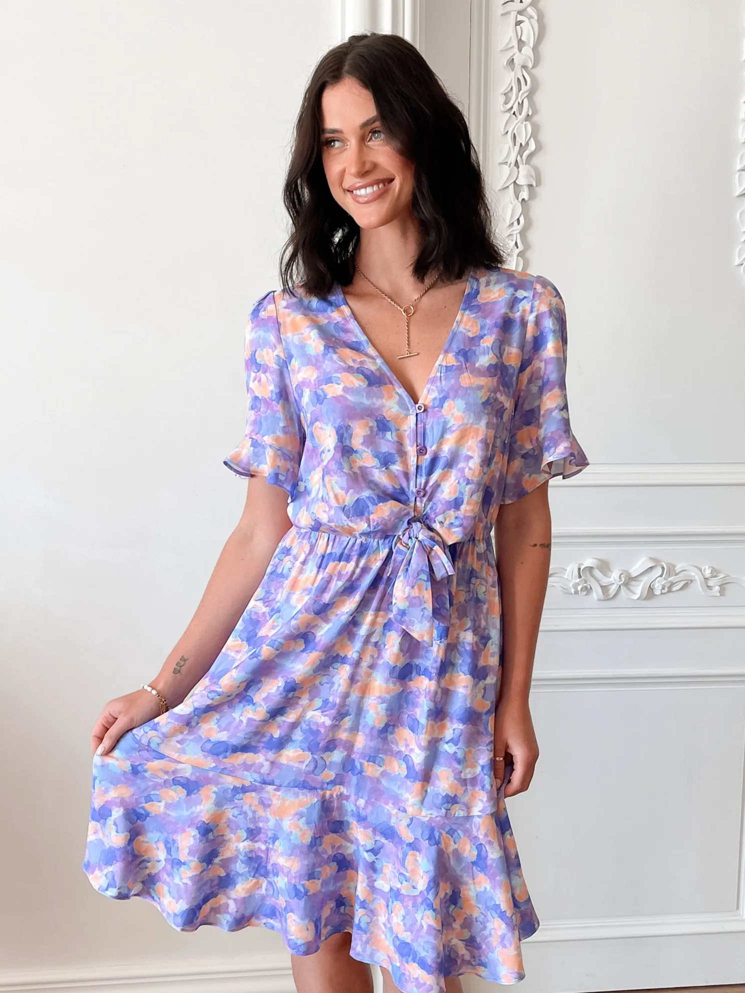 Gimlee Dress - Purple Print