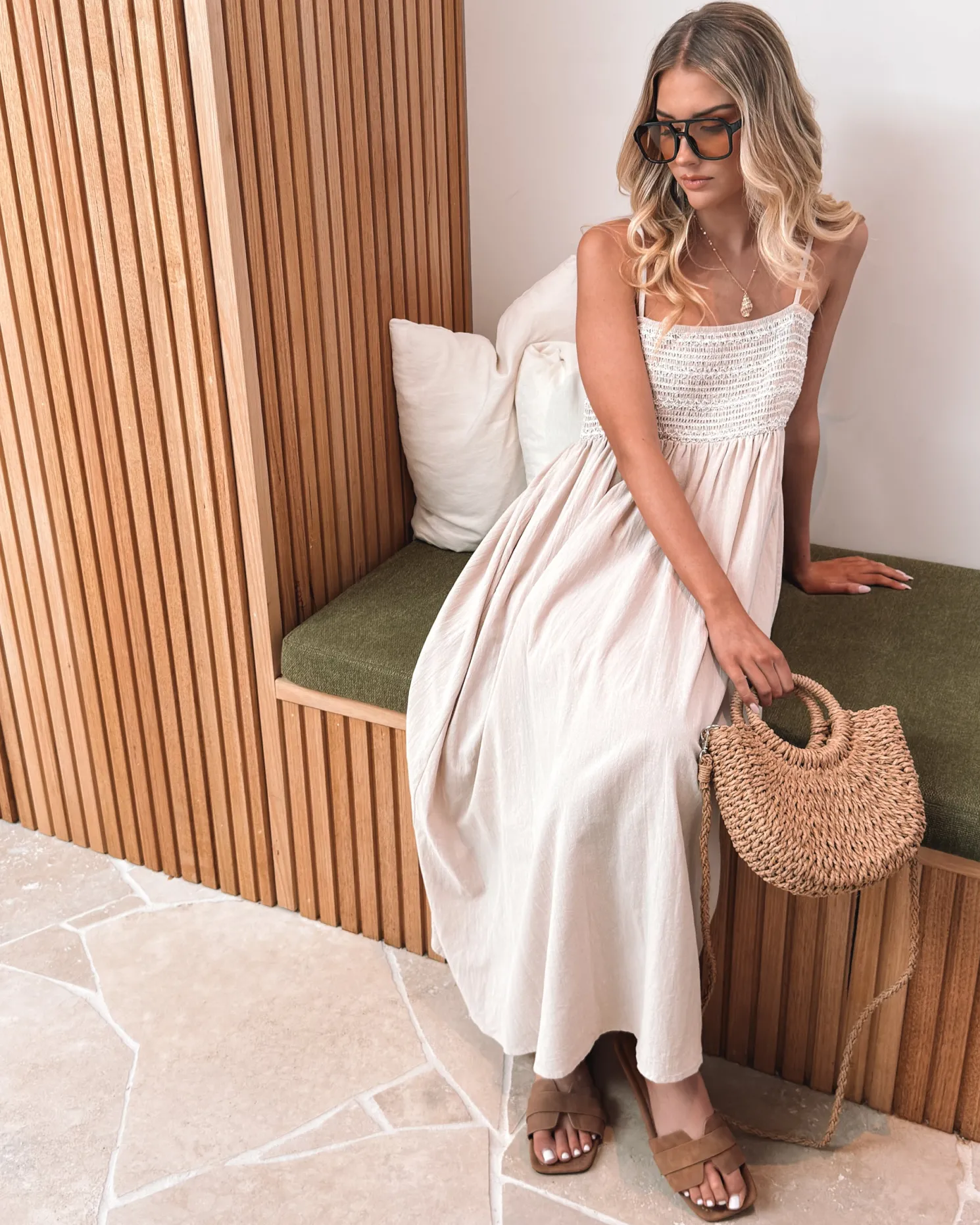 Ilyndra Dress - Beige Multi