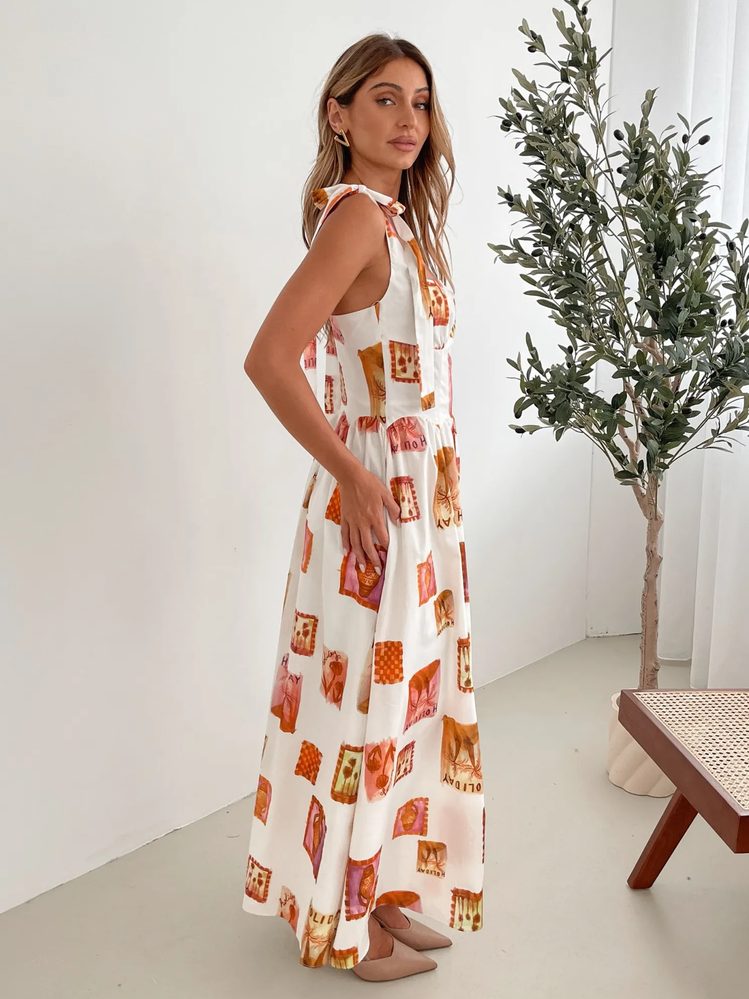 Miriah Dress - White Print