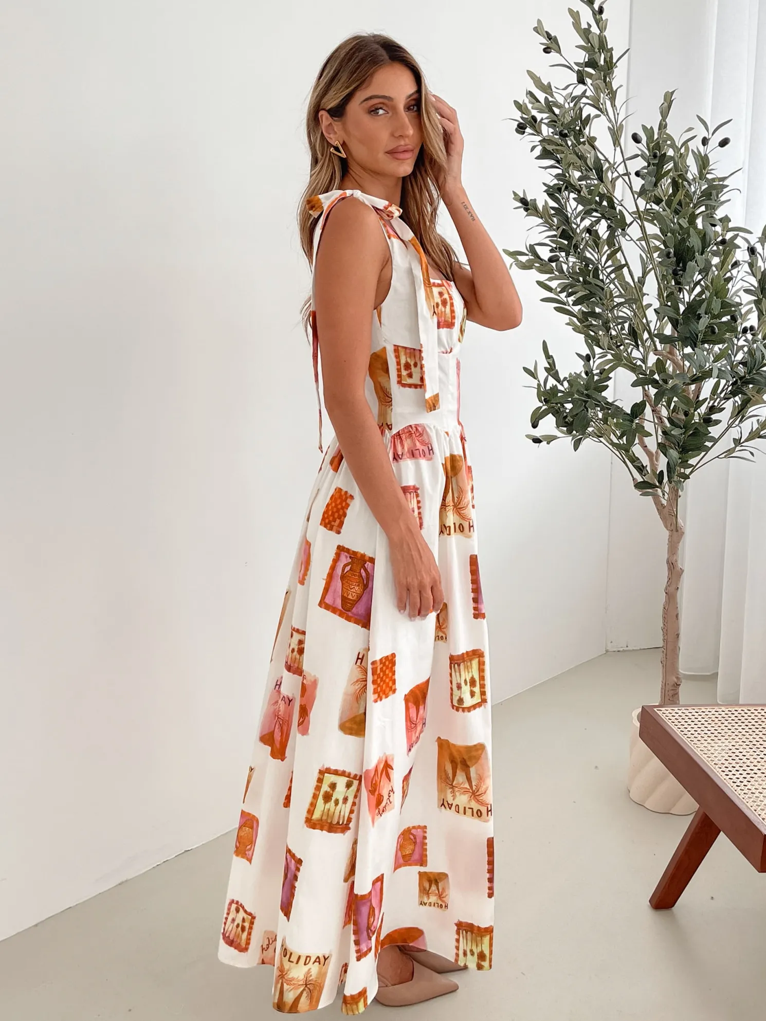 Miriah Dress - White Print