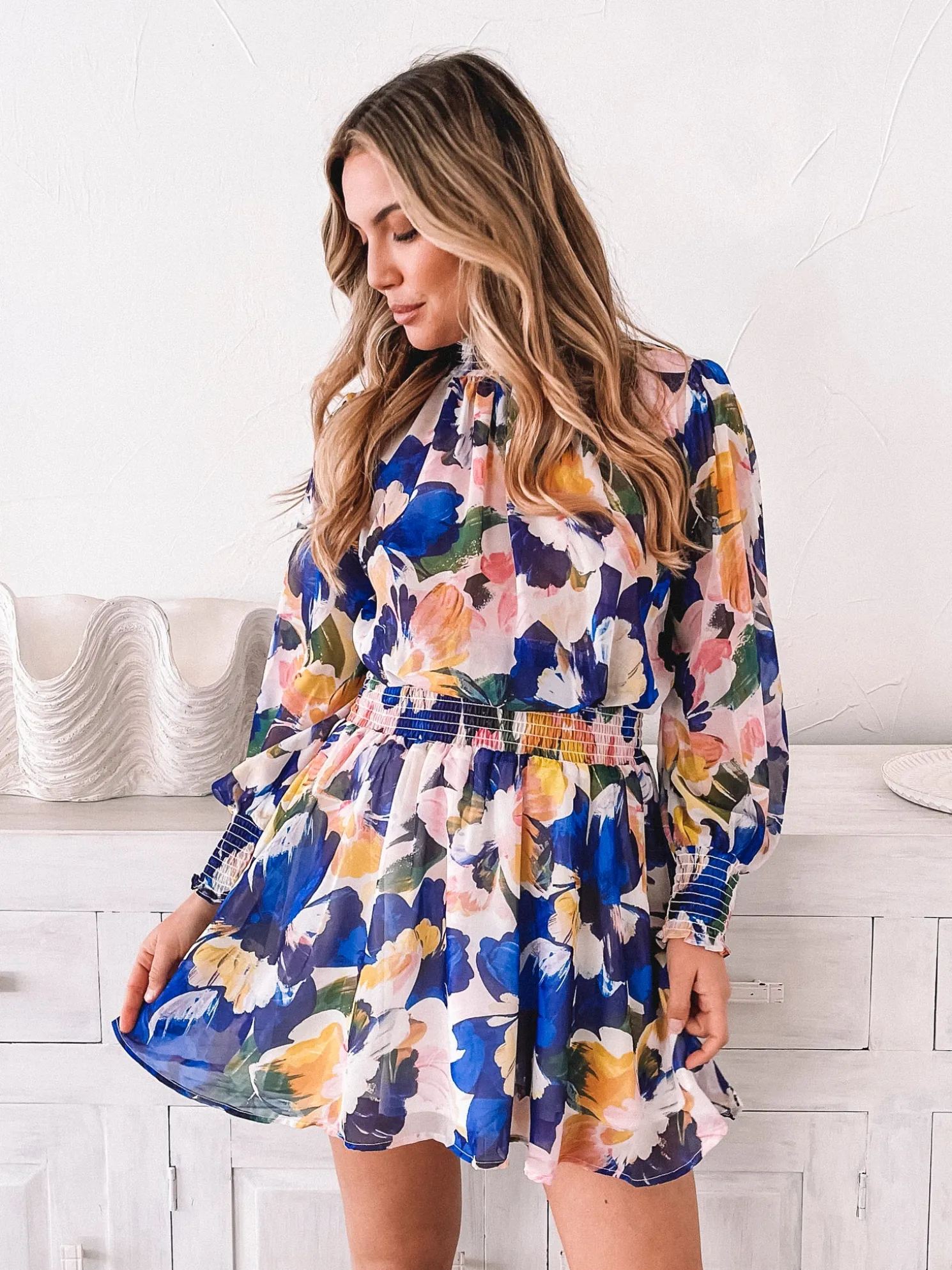 Neary Dress - Painted Cobalt