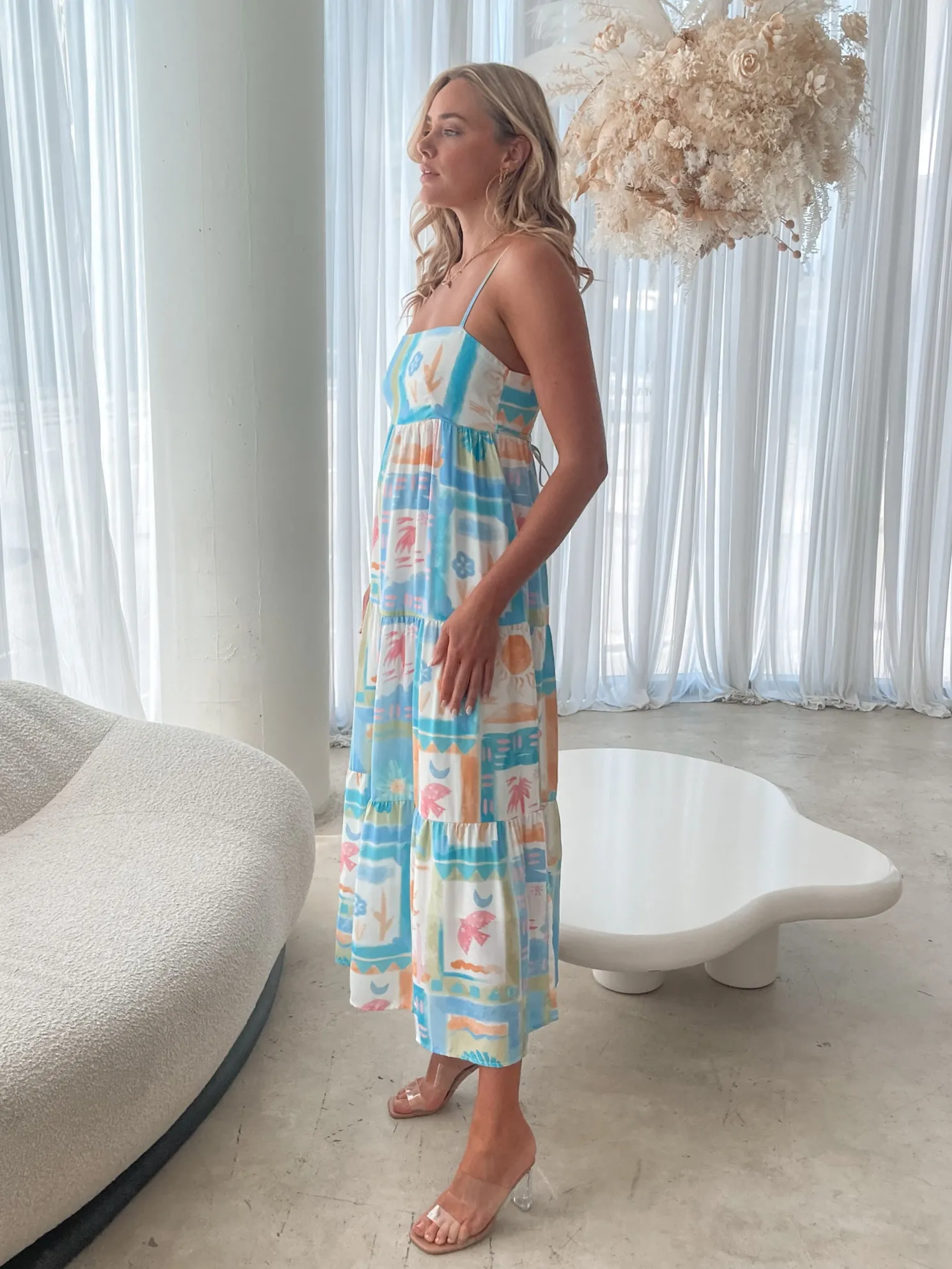 Nishka Dress - Blue Print