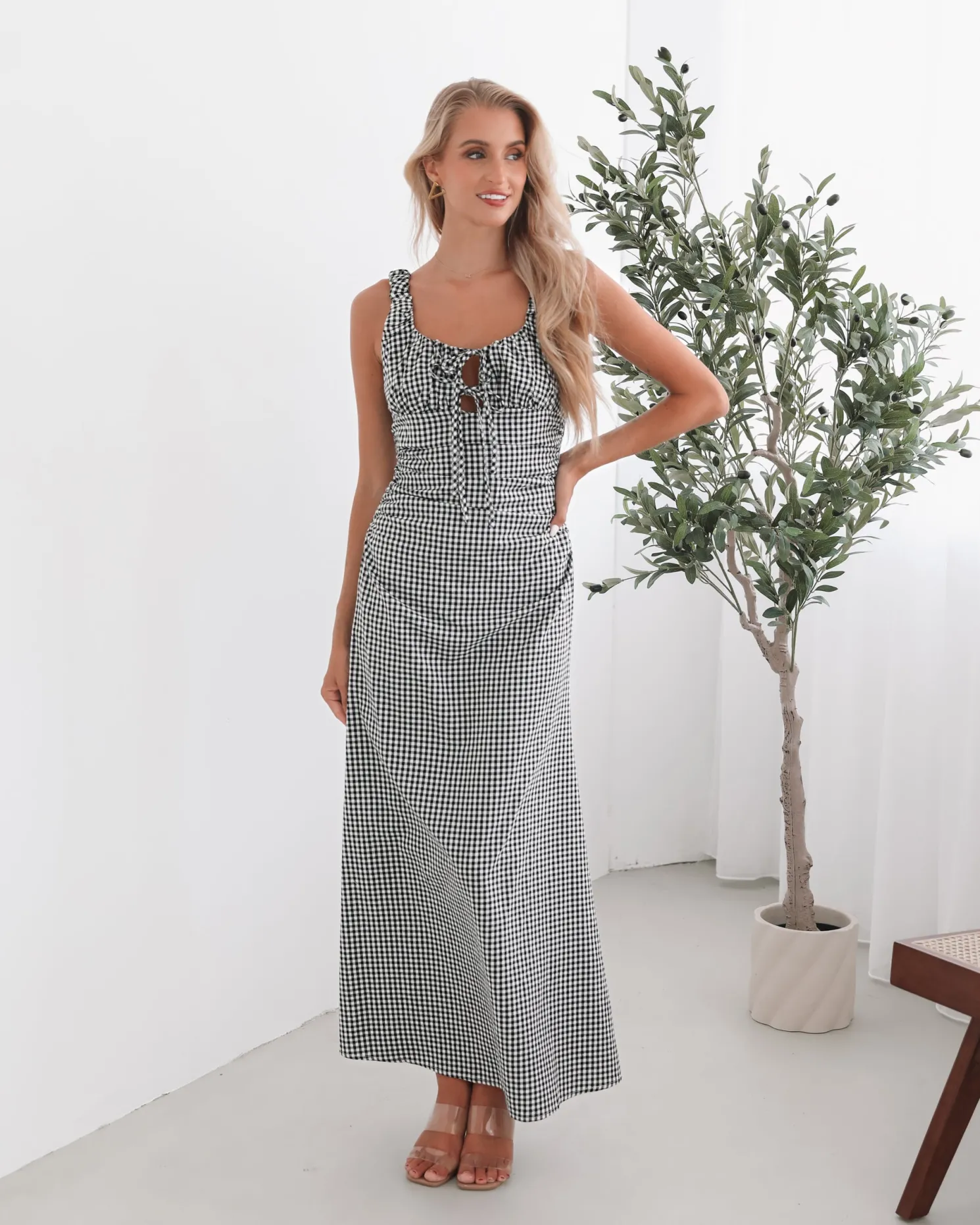 Patrizia Dress - Black Gingham