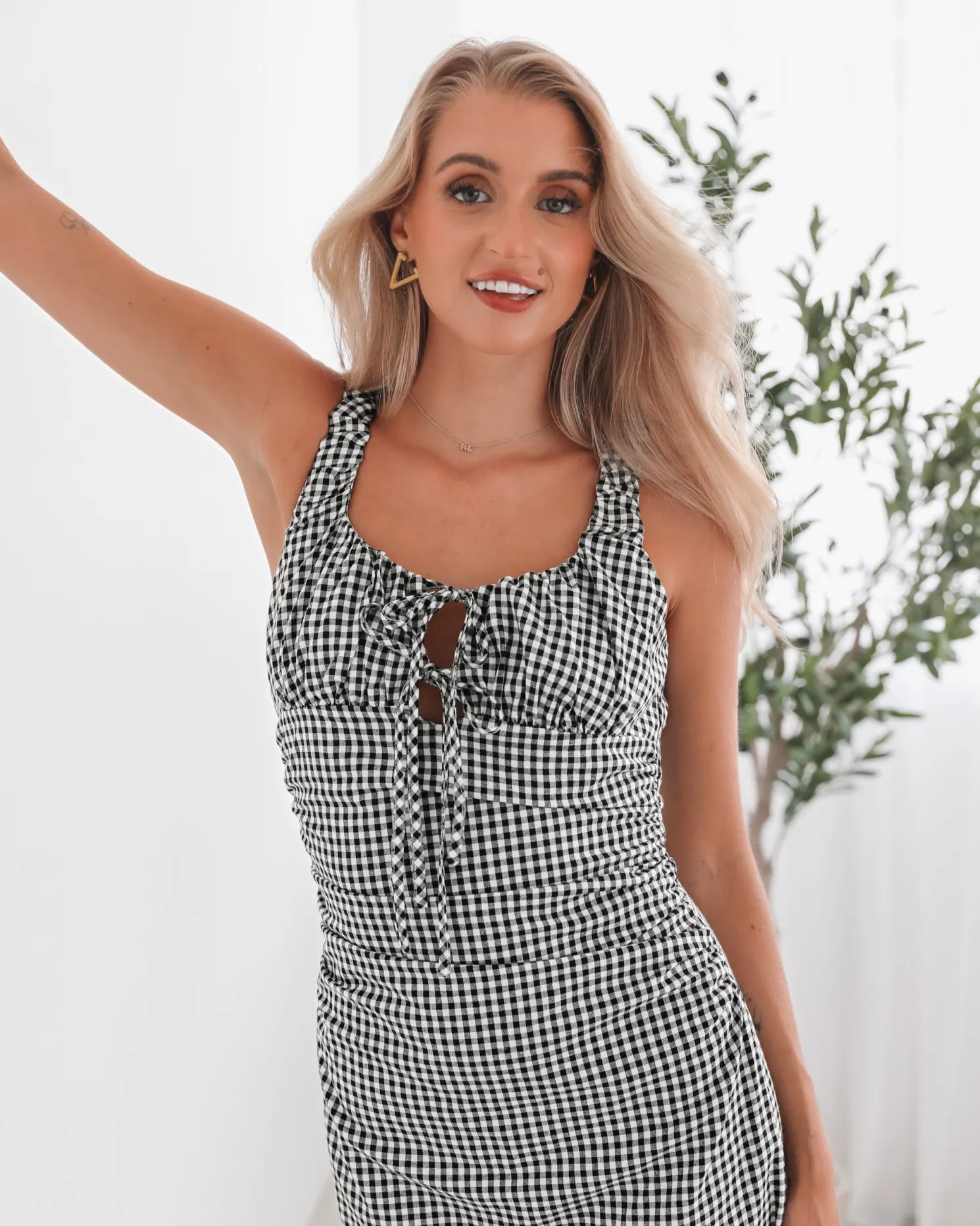 Patrizia Dress - Black Gingham