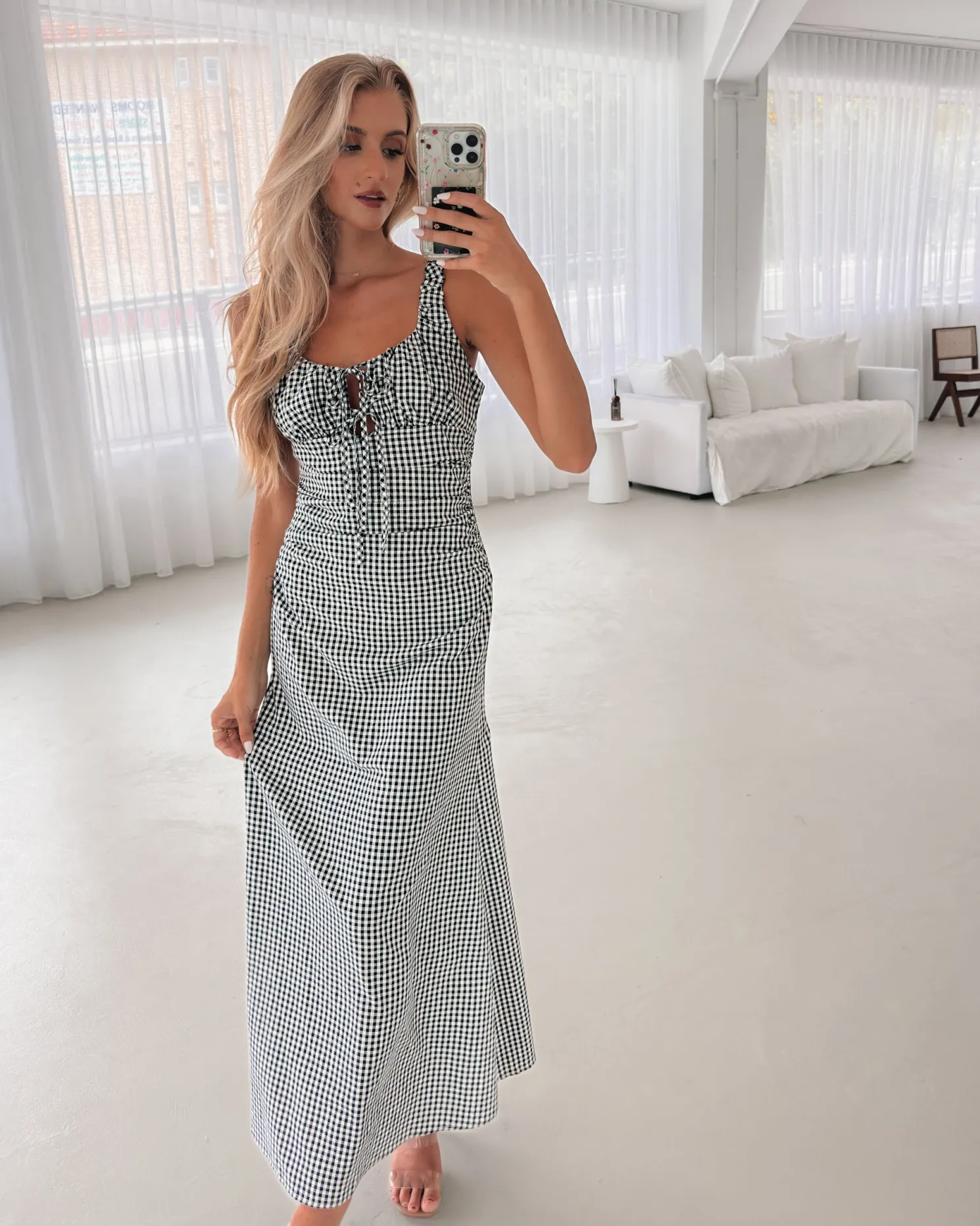 Patrizia Dress - Black Gingham