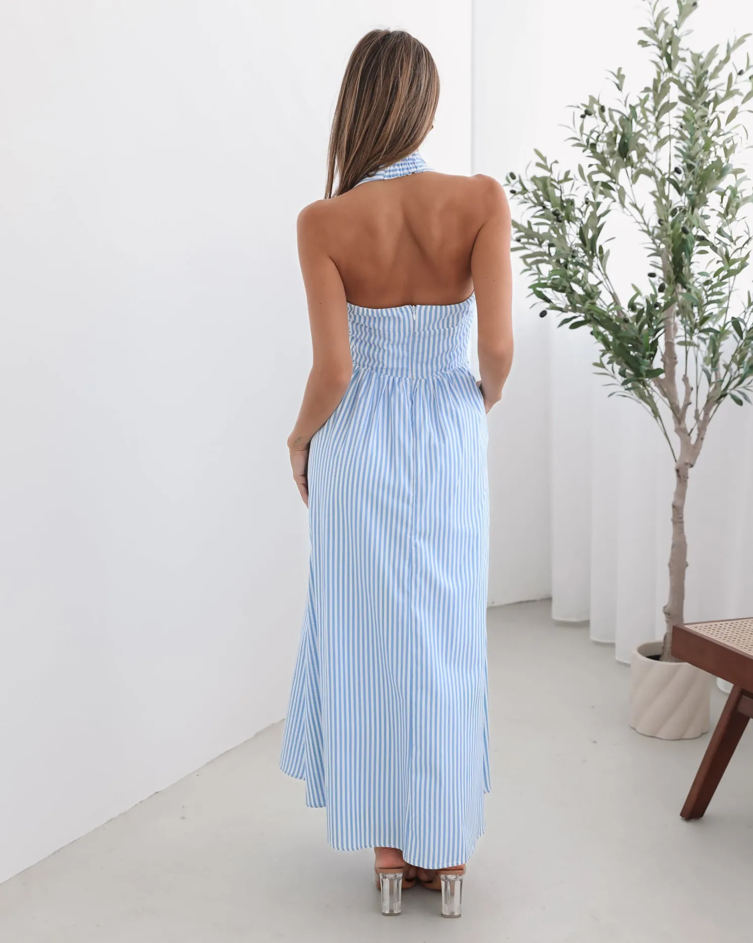 Phebe Dress - Blue Stripe