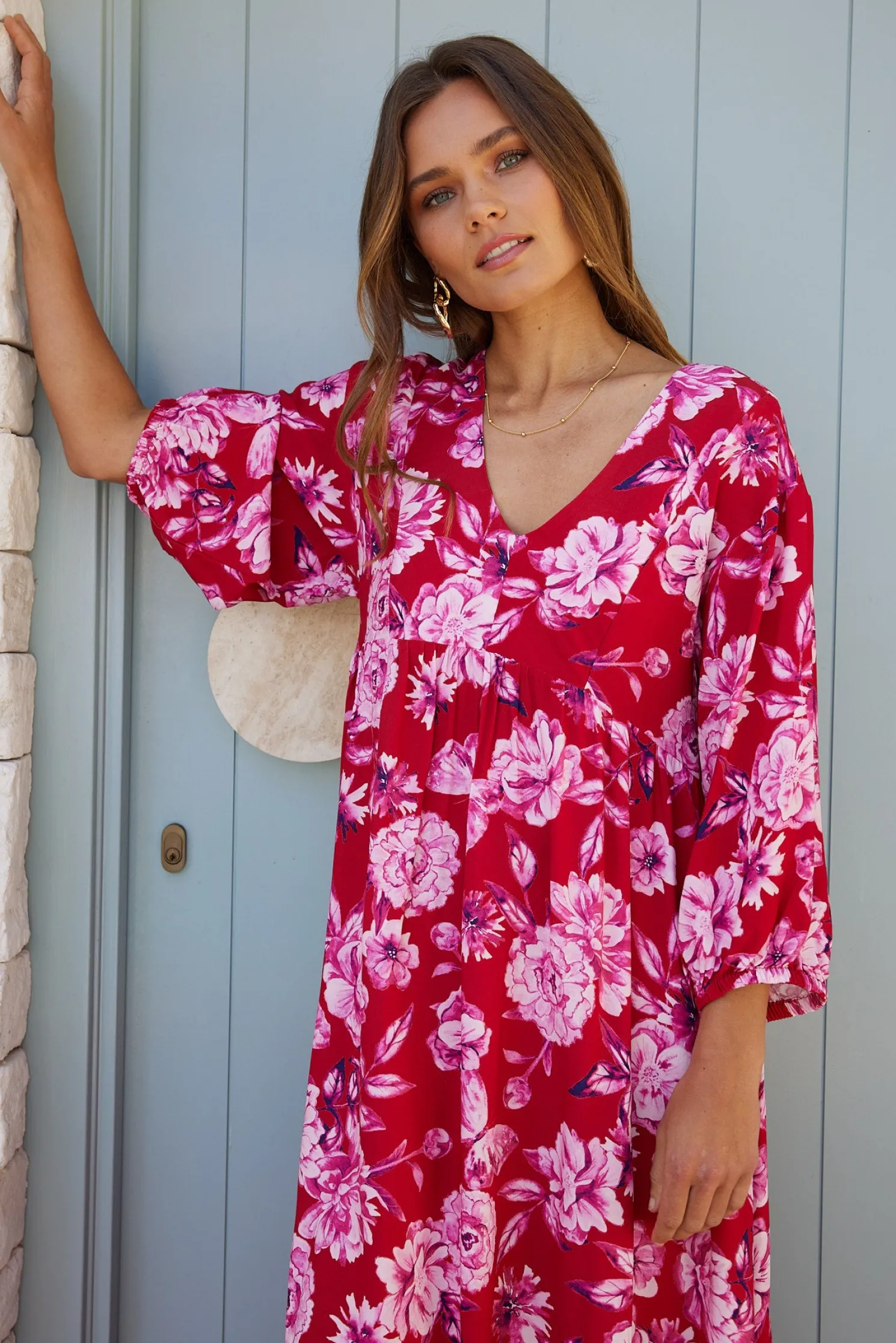 Samarra Dress - Red Floral