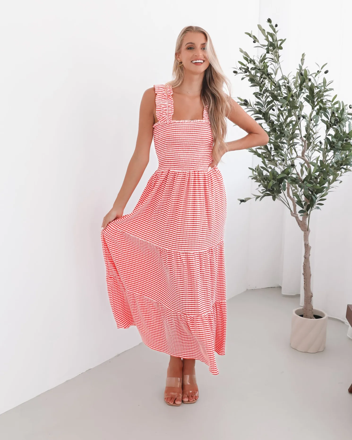 Sentosa Dress - Red Stripe