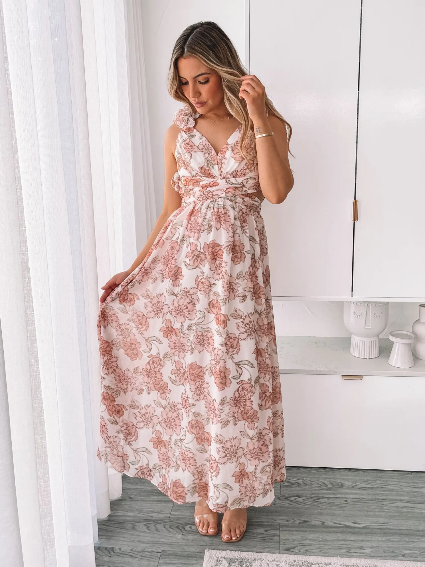 Shanta Dress - Peach Floral