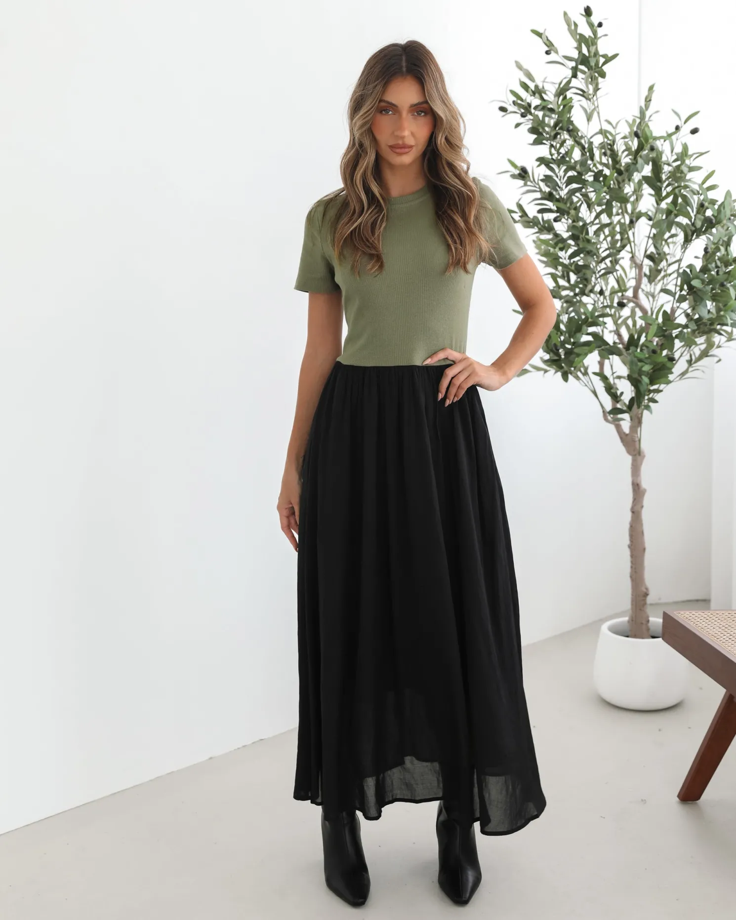 Shemeka Dress - Khaki Black