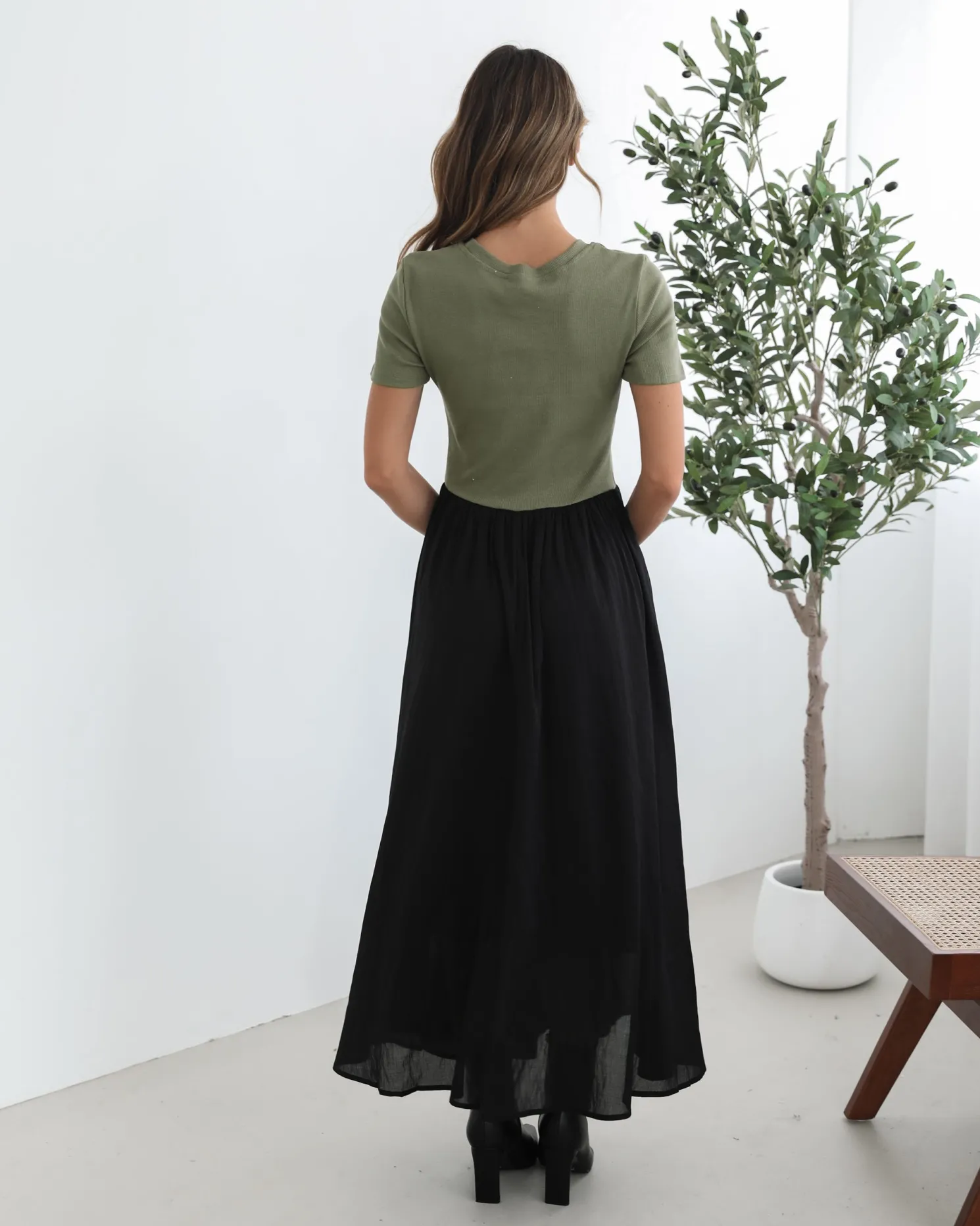 Shemeka Dress - Khaki Black