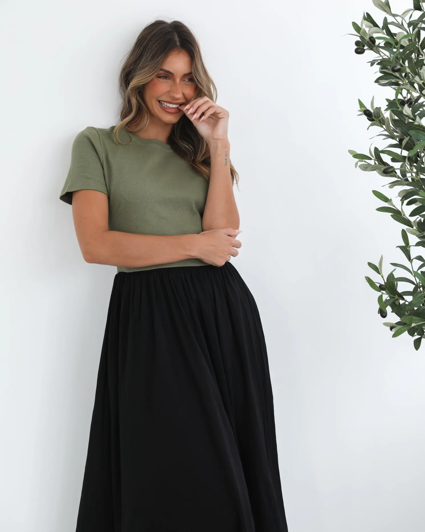 Shemeka Dress - Khaki Black