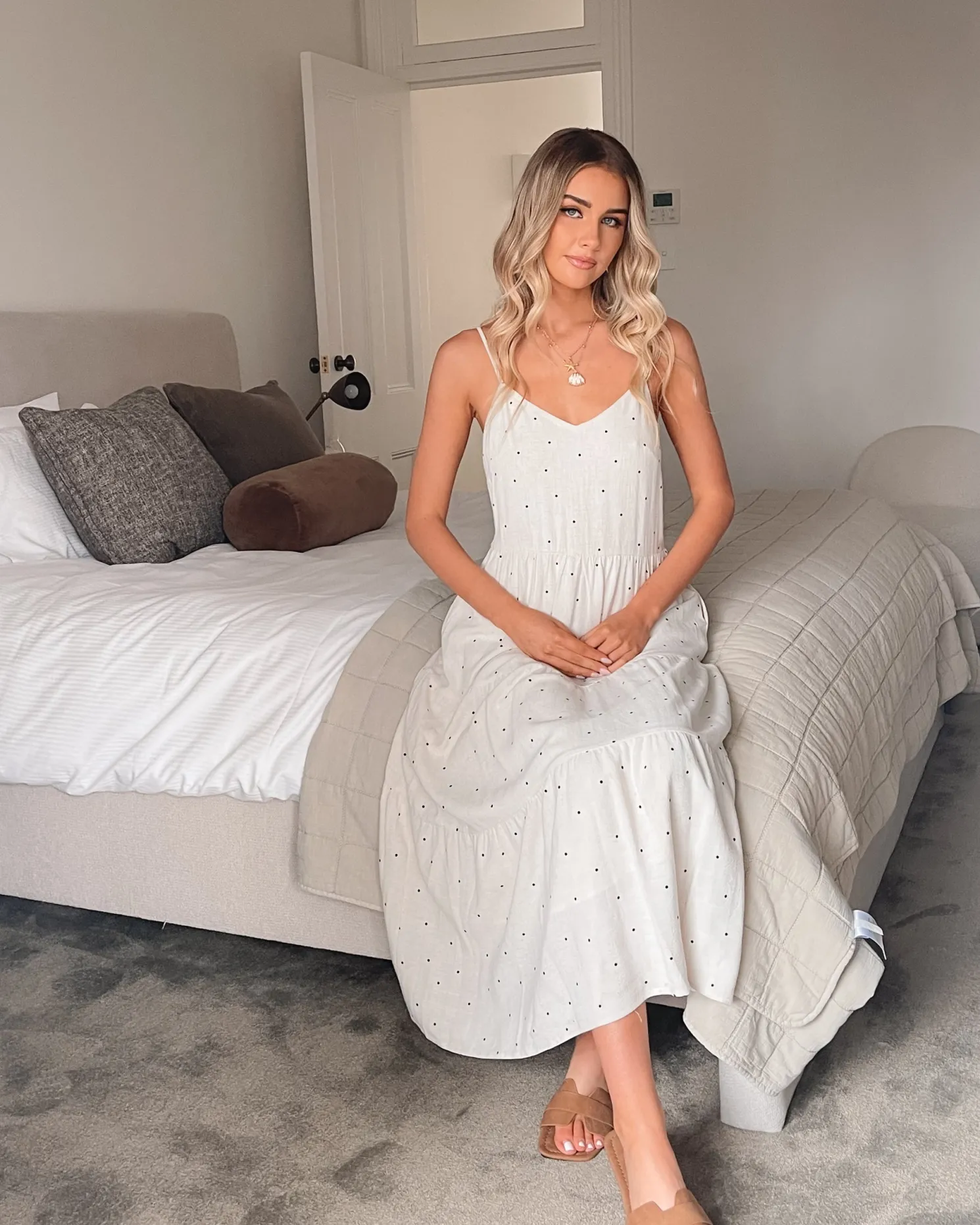 Sona Dress - Oatmeal Spot