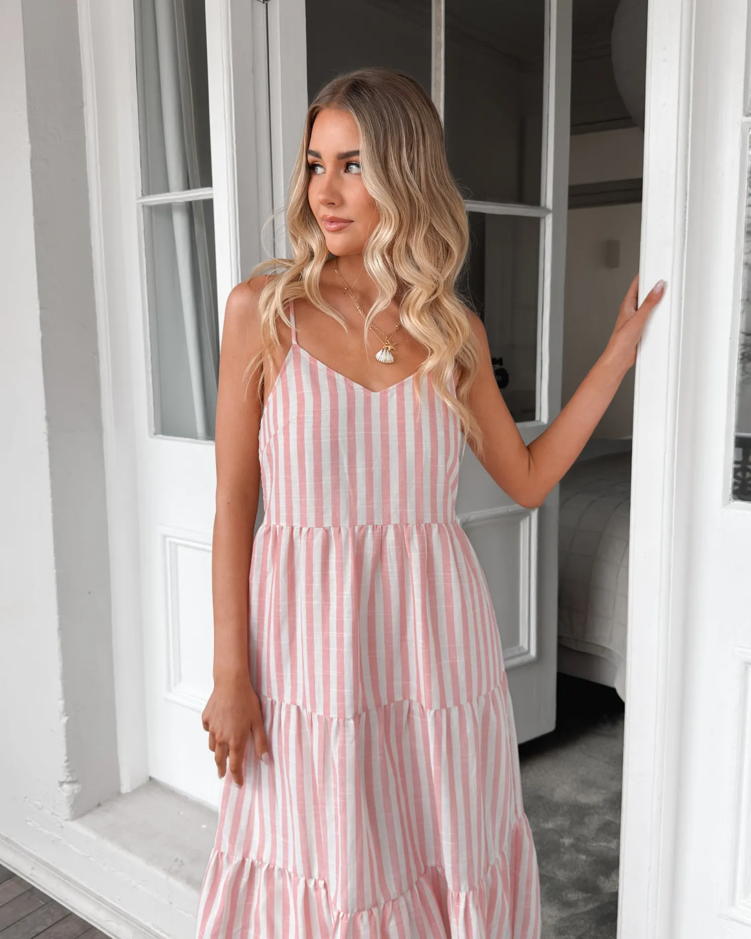 Sona Dress - Pink Stripe