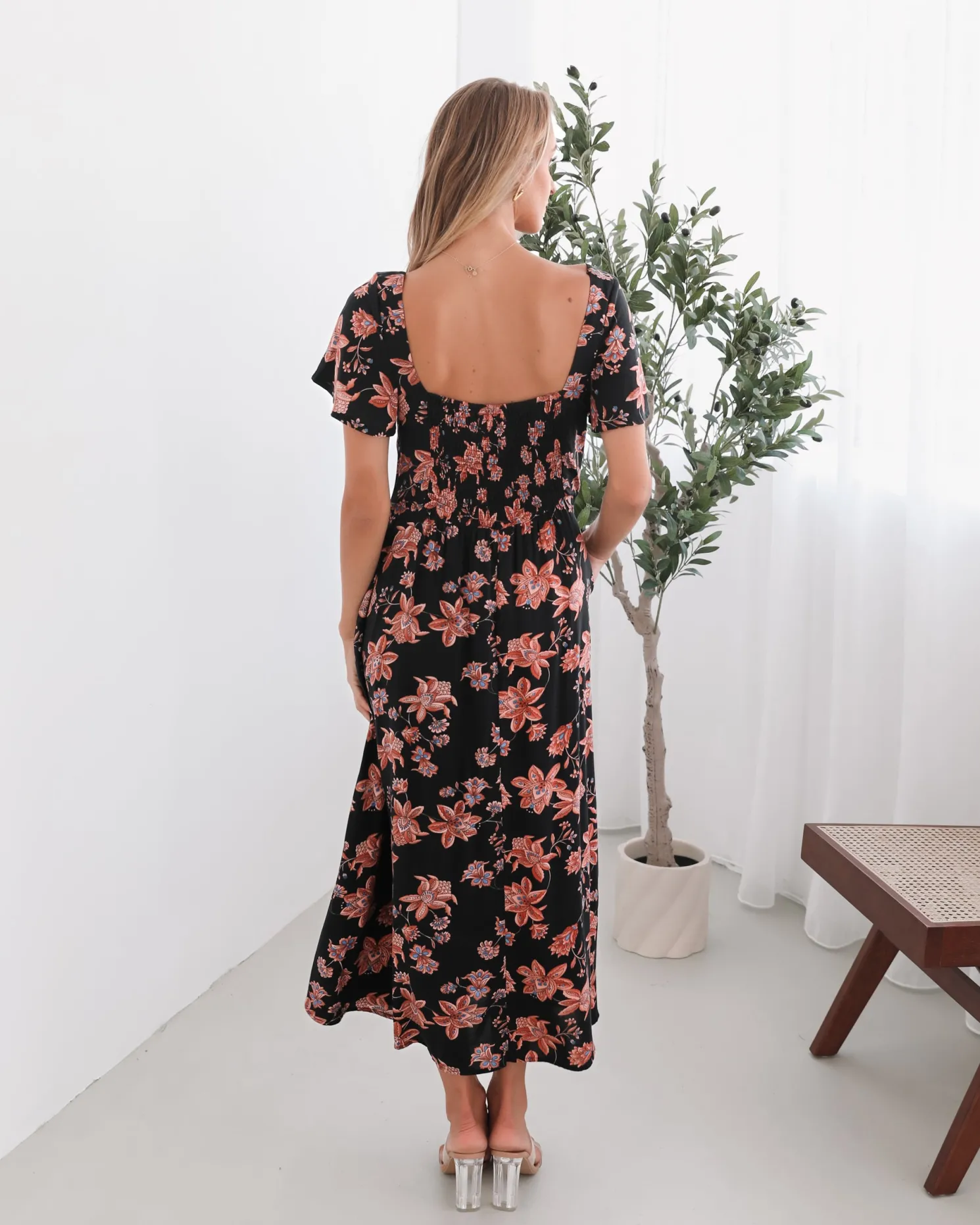 Sorcha Dress - Black Floral