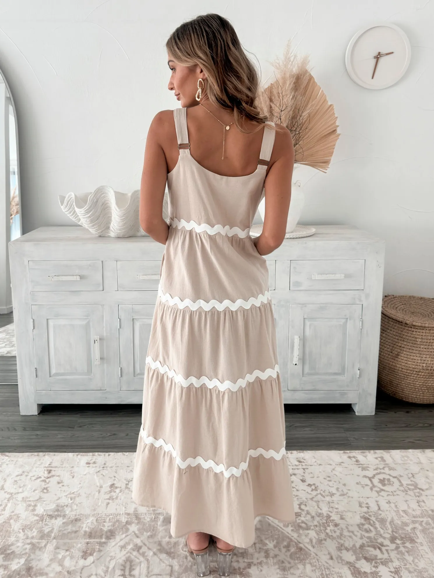 Taline Dress - Beige Multi