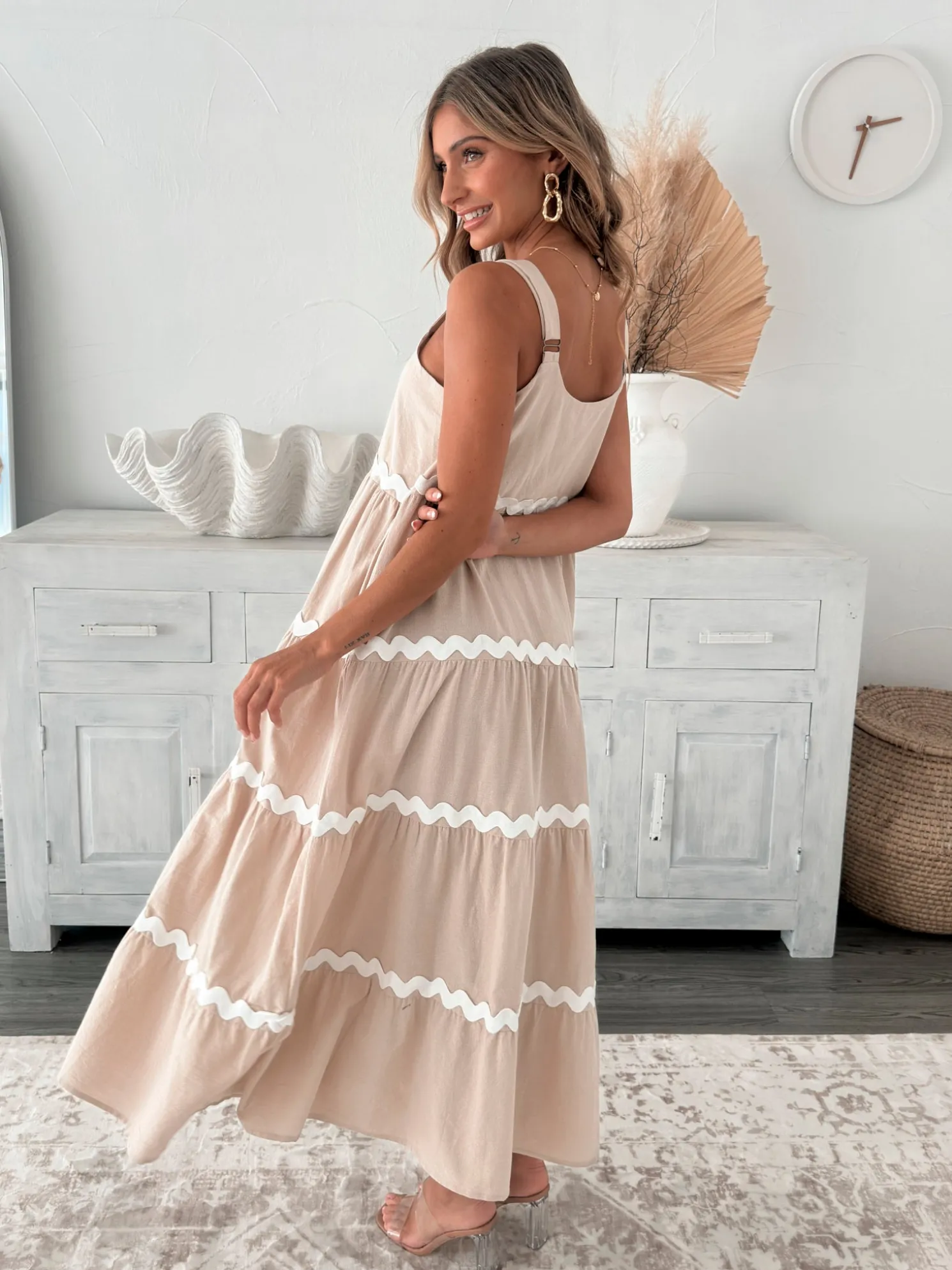 Taline Dress - Beige Multi