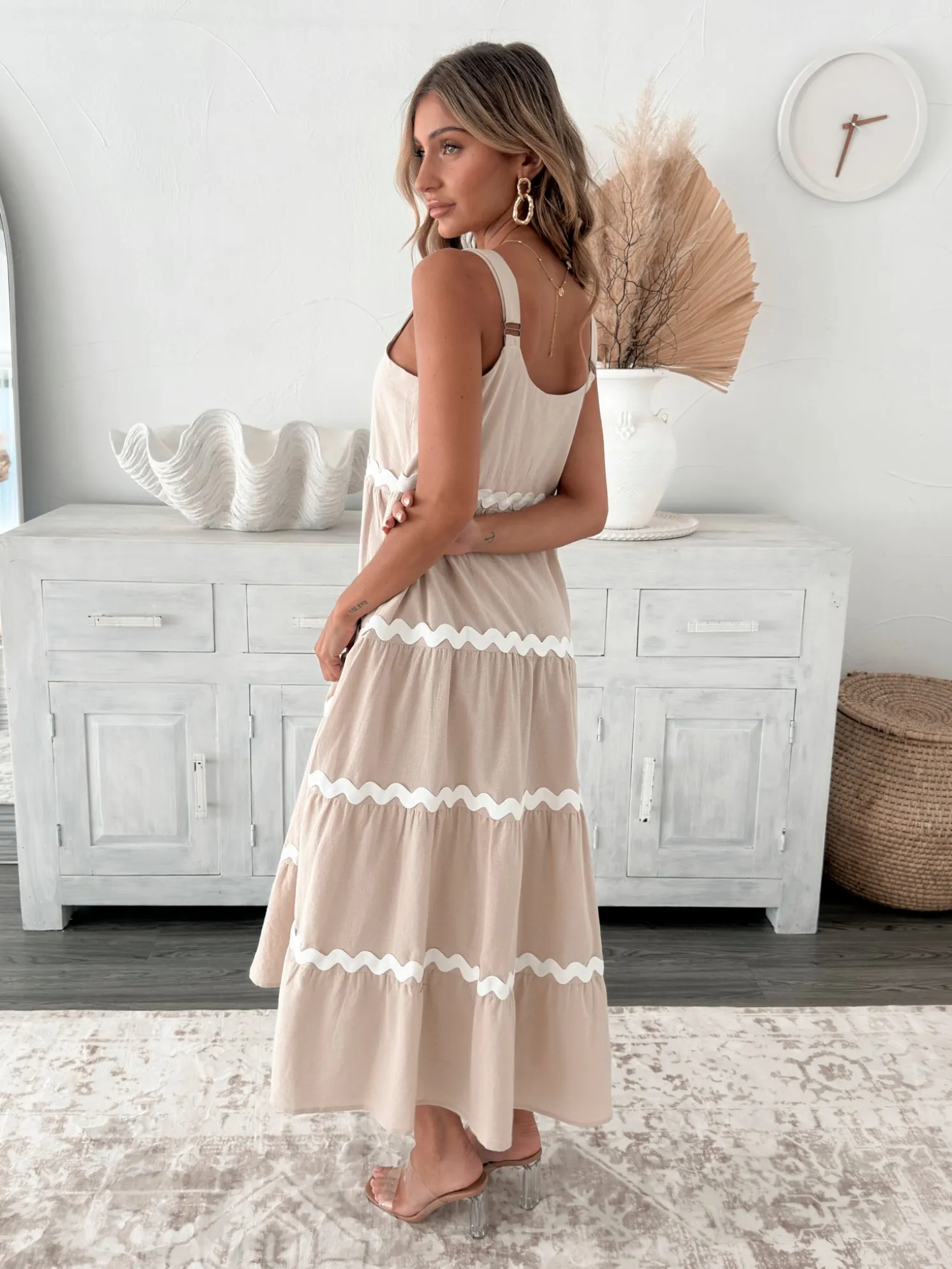 Taline Dress - Beige Multi