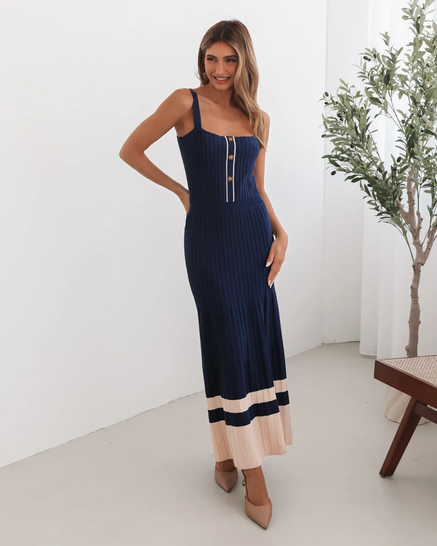 Vianne Dress - Navy Multi