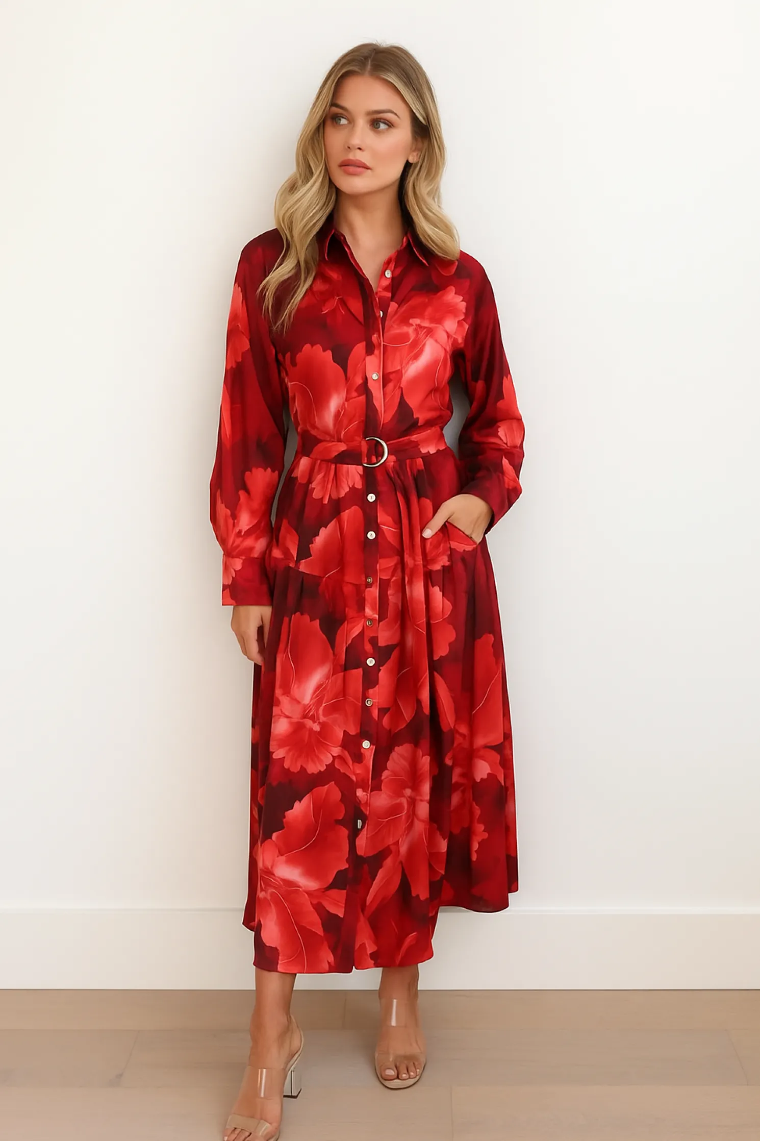 Zirella Dress - Red Floral