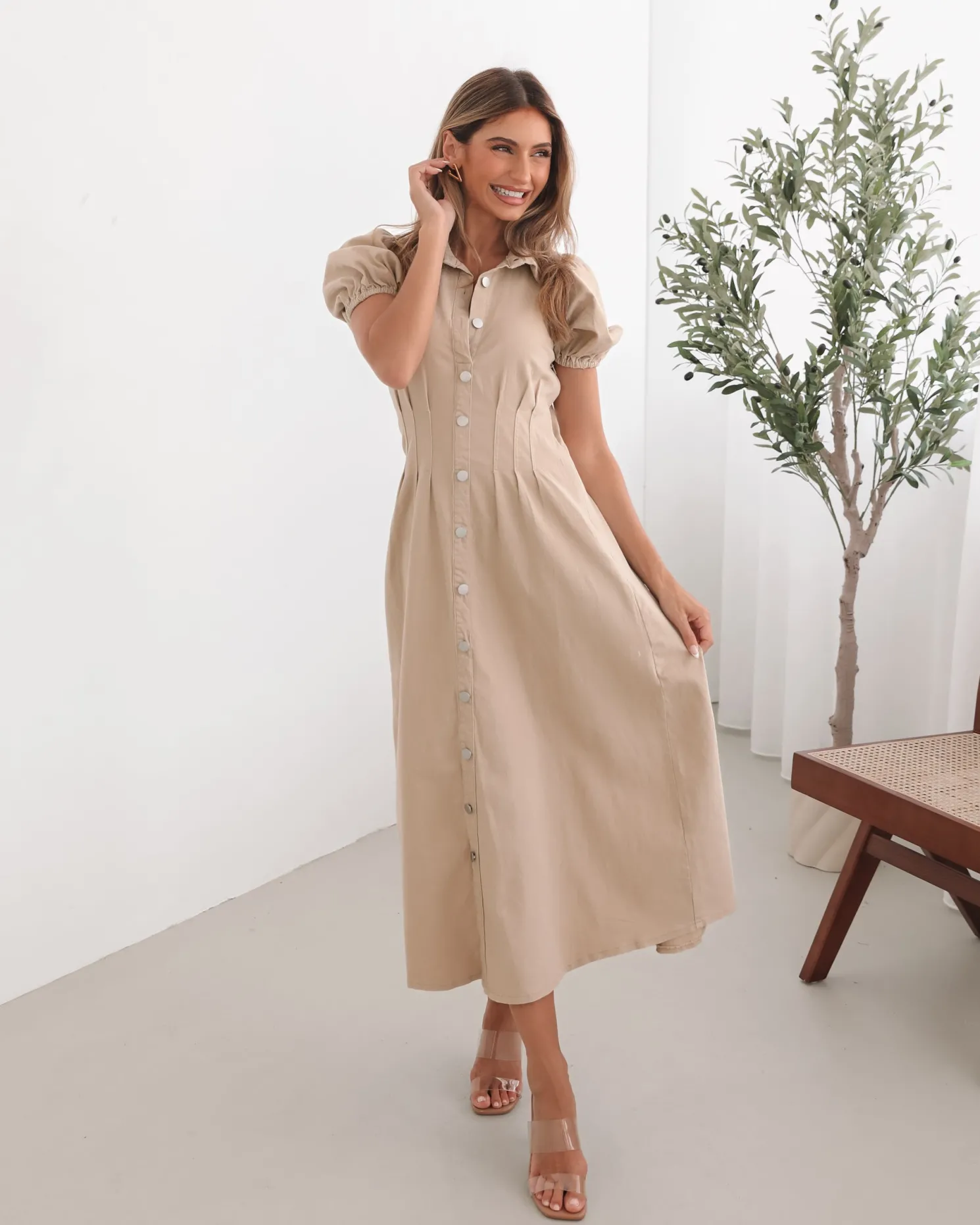 Zorina Dress - Beige
