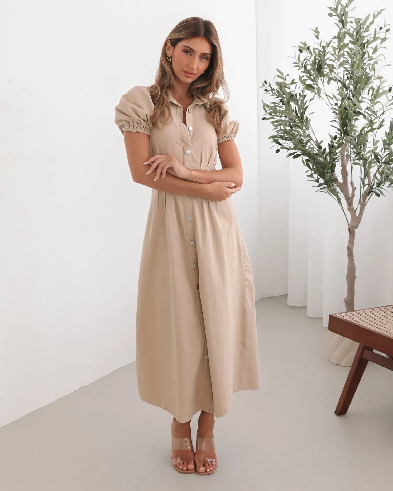 Zorina Dress - Beige