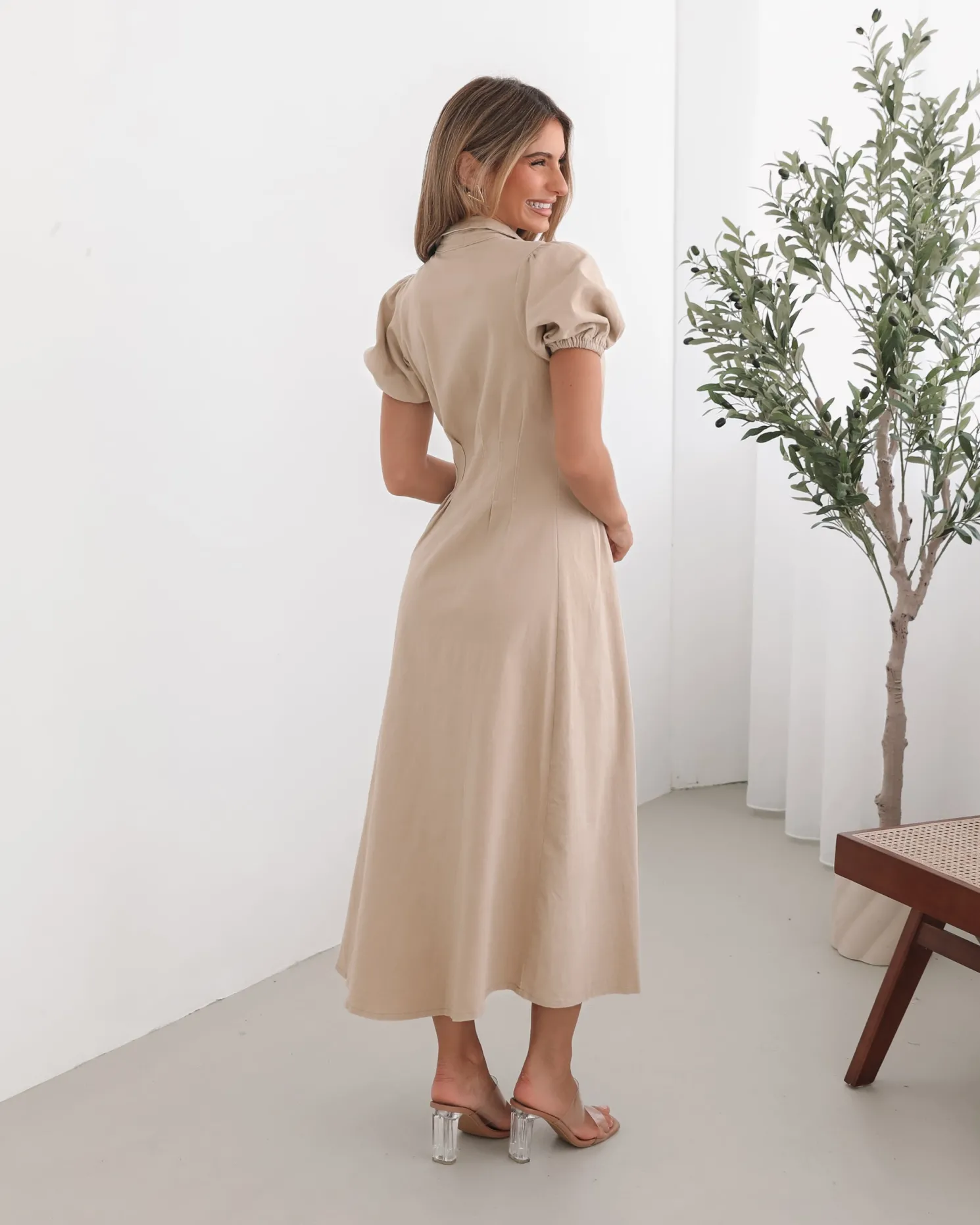 Zorina Dress - Beige
